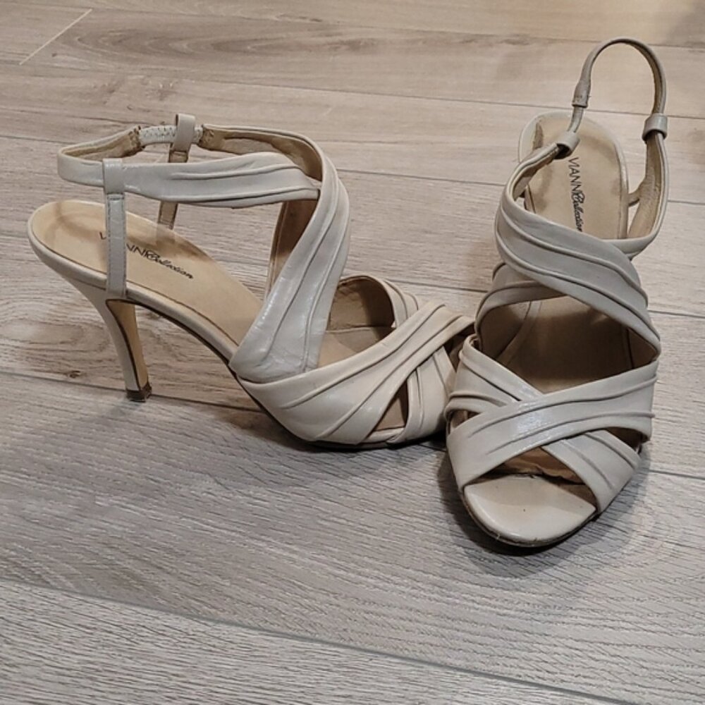 Nude Leather Strappy Heels 7